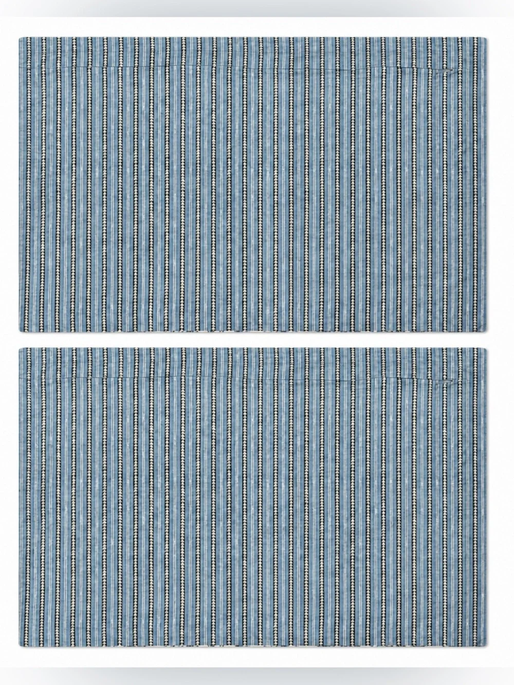 Echo Design Blue Floral - Stripe Two Side Zip Cotton Pillow Shams 26